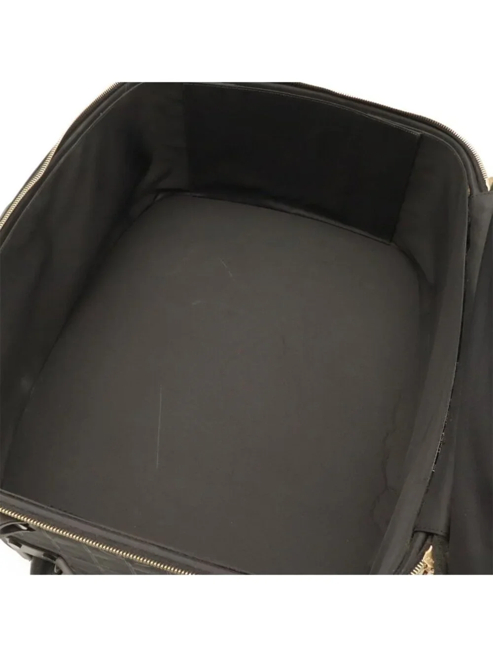 Chanel New Travel Line Bag Suitcase Carry Case Nylon Jacquard Black Gold